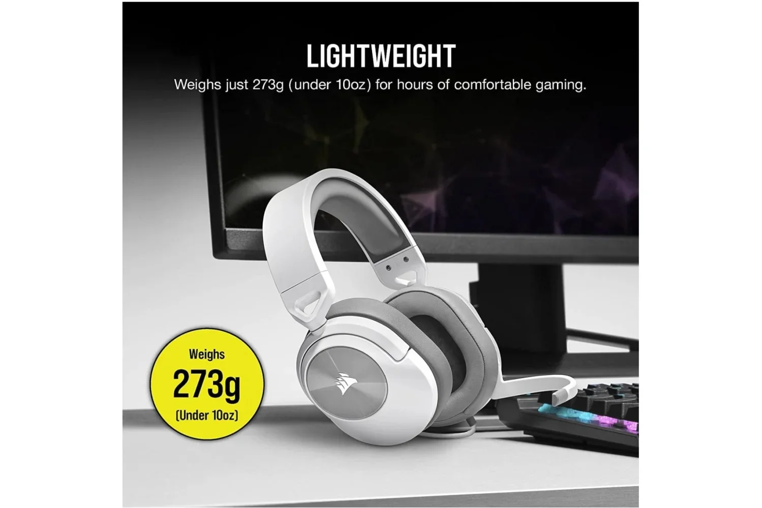 Corsair HS55 Stereo Gaming Headset - White - Image 4