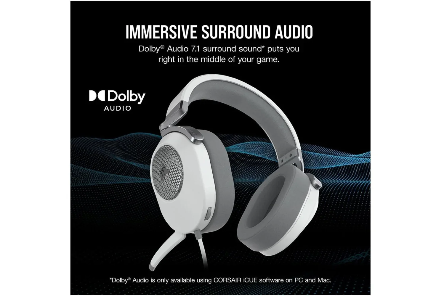 Corsair HS65 Surround Headset - White - Image 3