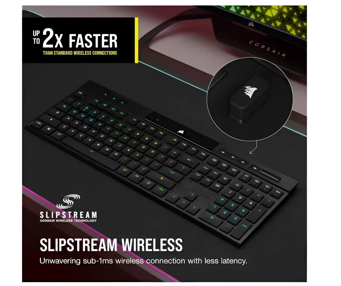 CORSAIR K100 AIR Wireless Mechanical Gaming Keyboard - Cherry MX ULP Tactile Low Profile Keyswitches - Image 6