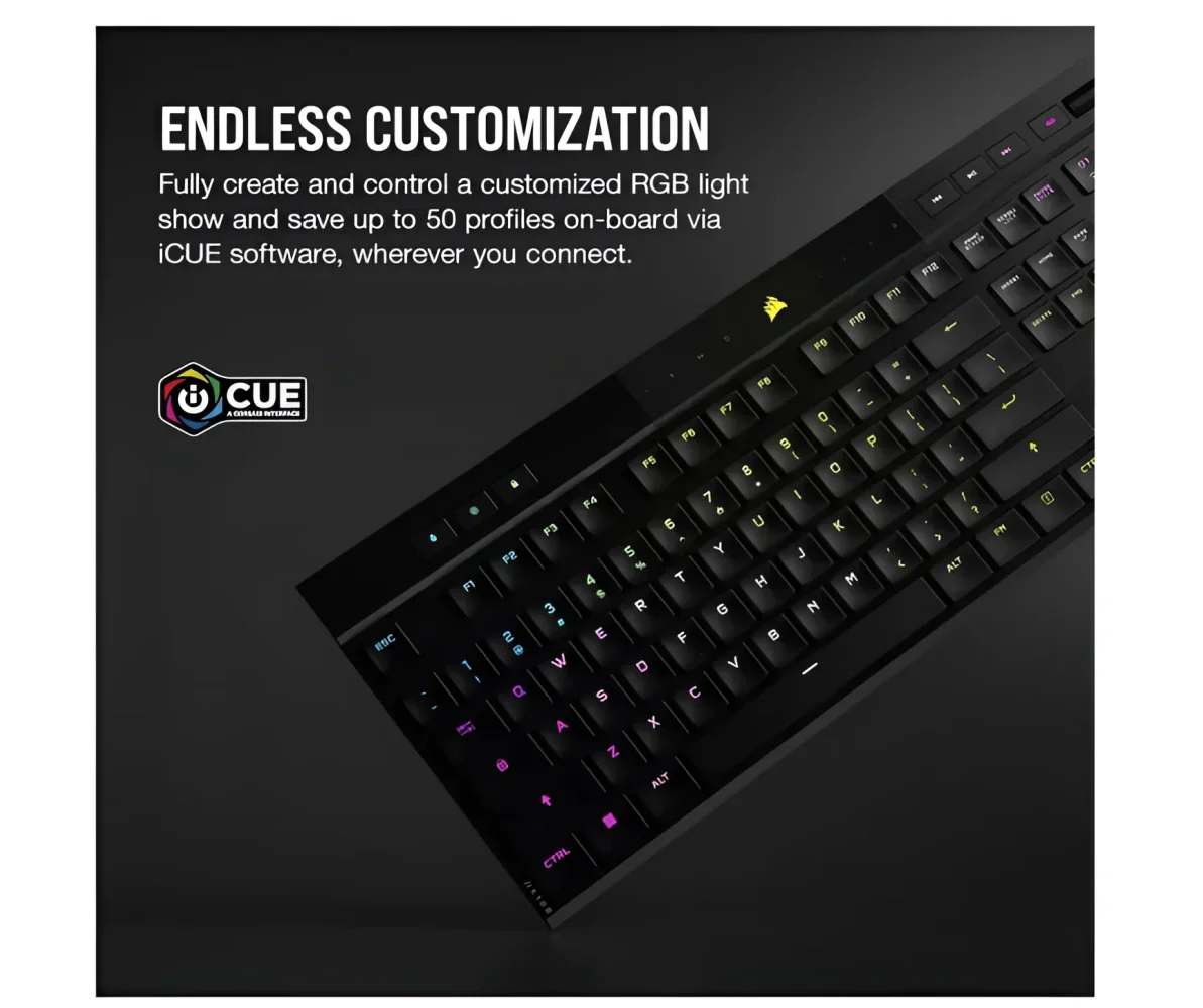 CORSAIR K100 AIR Wireless Mechanical Gaming Keyboard - Cherry MX ULP Tactile Low Profile Keyswitches - Image 9