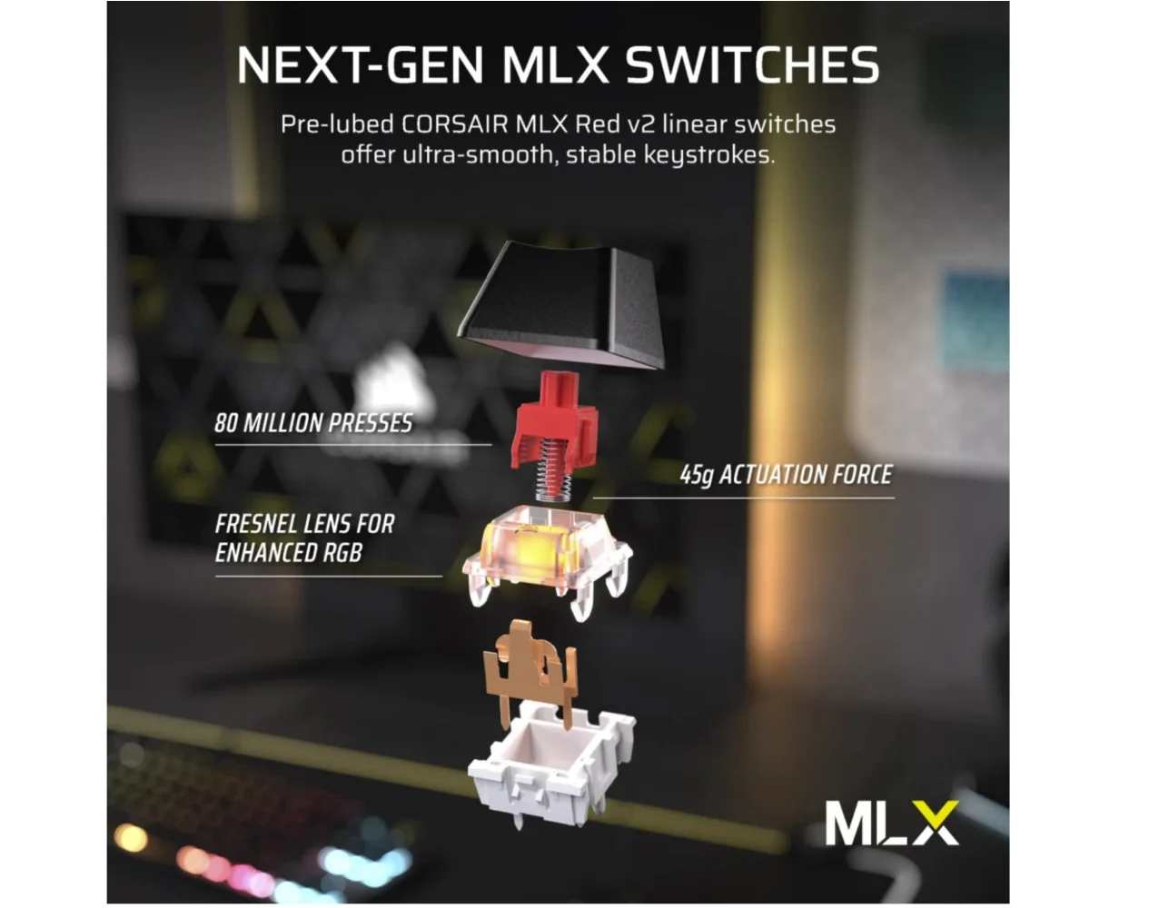 Corsair K70 CORE TKL RGB Wireless Mechanical Gaming Keyboard - MLX Red Switch - Image 8