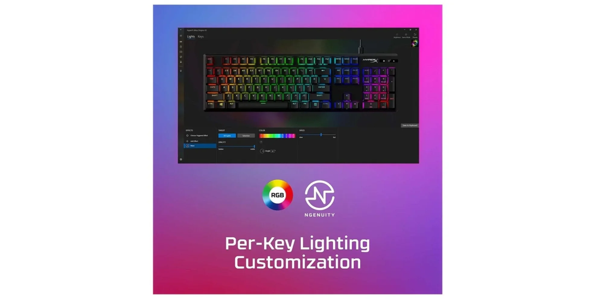 HyperX Alloy Origins PBT Mechanical Gaming Keyboard - Red Linear Switches - Image 3