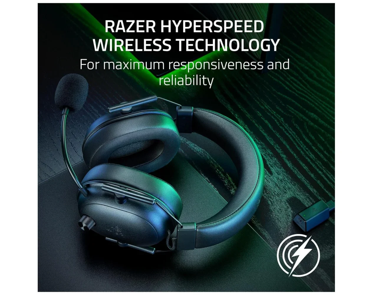 Razer BlackShark V2 HyperSpeed - Wireless Ultra-Lightweight Esports Headset - Black - Image 7