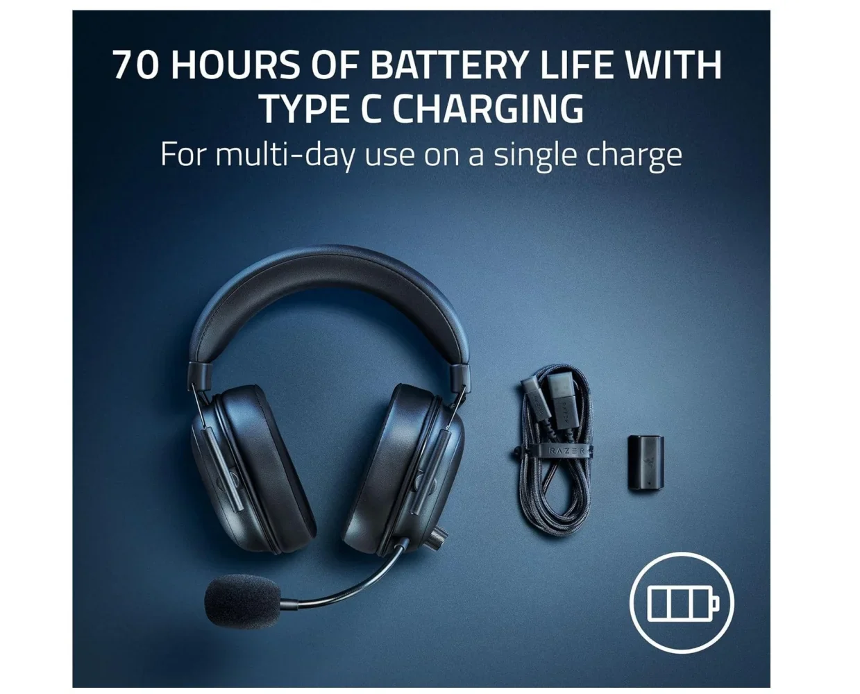 Razer BlackShark V2 HyperSpeed - Wireless Ultra-Lightweight Esports Headset - Black - Image 9